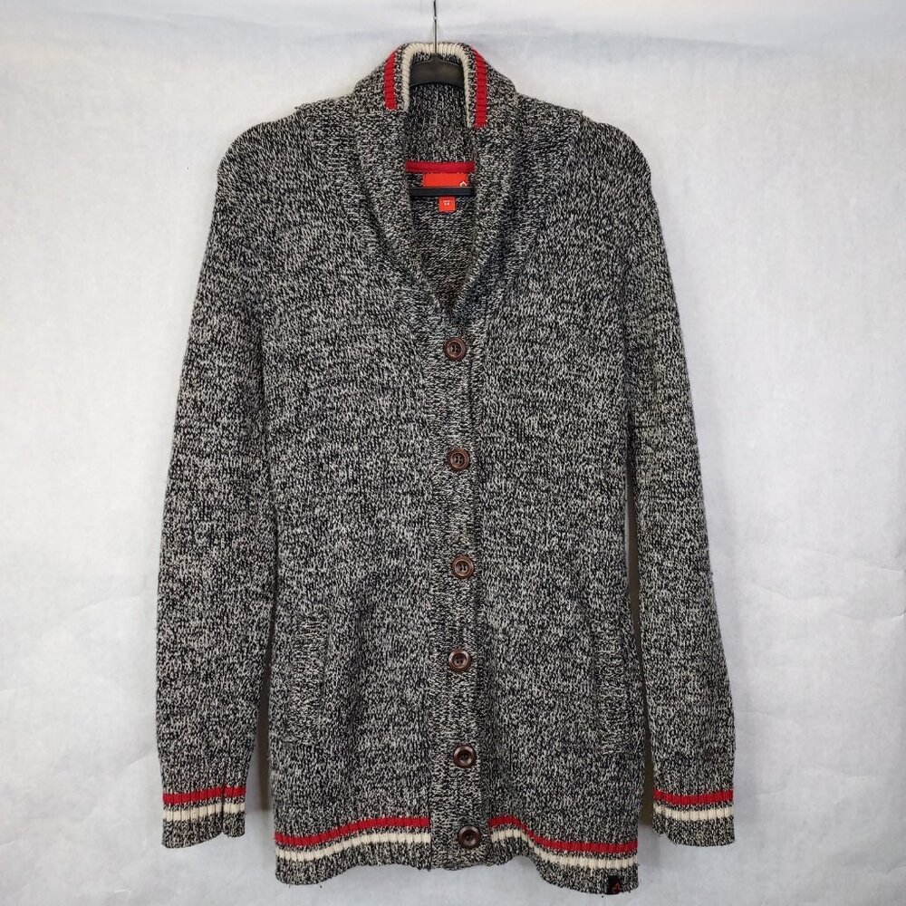 Sears Heritage Cabin Wool Cardigan Sweater Women's XS Gray Oat Button Up Cottage